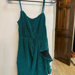 Lulu's Teal Asymmetrical Dress